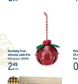 Zvončeky 5 cm závesné, sada 6 ks