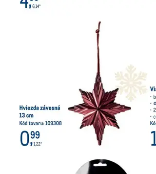 Hviezda závesná 13 cm