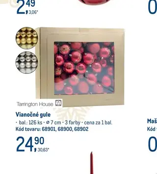 Vianočné gule bal. 126 ks, ⌀ 7 cm