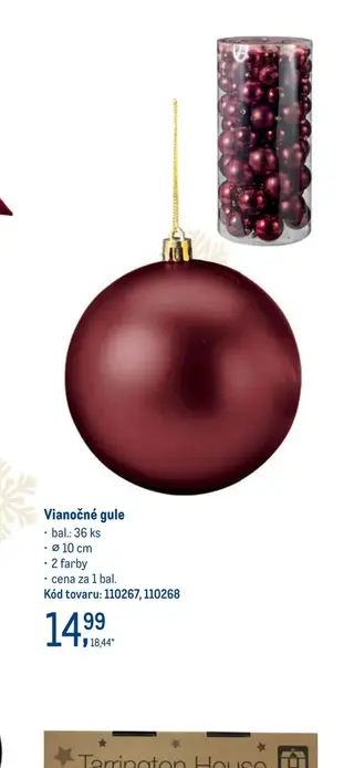 Vianočné gule bal. 36 ks, ⌀ 10 cm