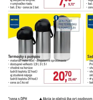 Termosky s pumpou