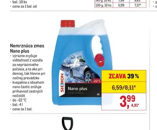 Nemrznúca zmes Nano plus 4 l
