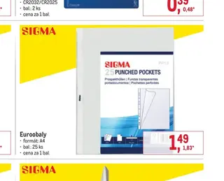 Sigma Euroobaly A4, 25 ks