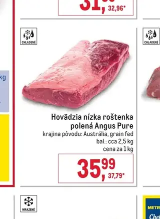 Hovädzia nízka roštenka polená Angus Pure