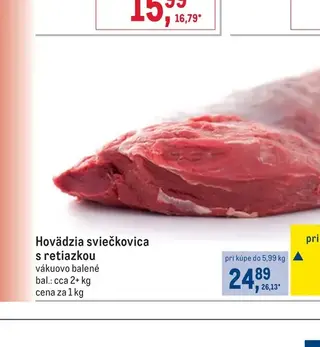Hovädzia sviečkovica s retiazkou