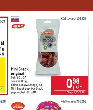 Mecom Mini Snack originál 80 g