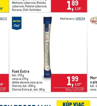 Metro Chef Fuet Extra 170 g