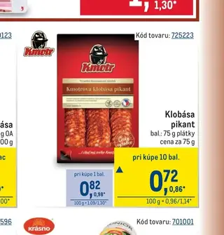 Knotr Klobása pikant 75 g