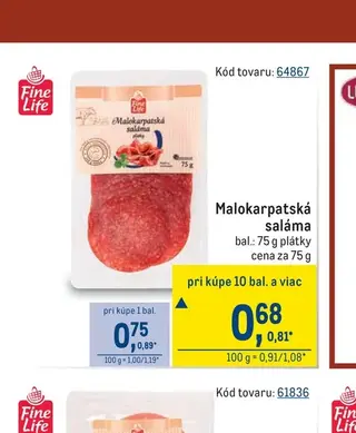 Malokarpatská saláma 75 g