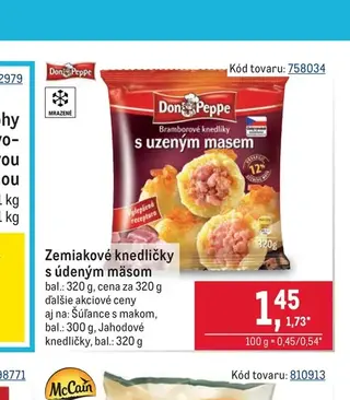 Zemiakové knedličky s údeným mäsom 320 g