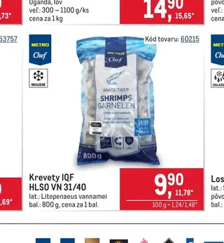 Krevety IQF HLSO VN 31/40 800 g