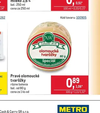 Pravé olomoucké tvarôžky 80 g