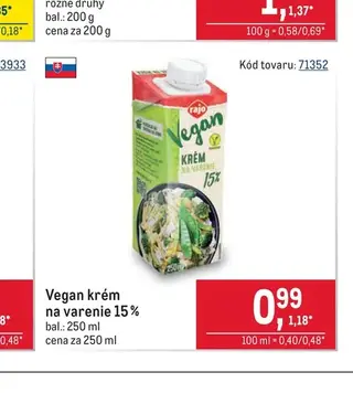 Vegan krém na varenie 15 % 250 ml