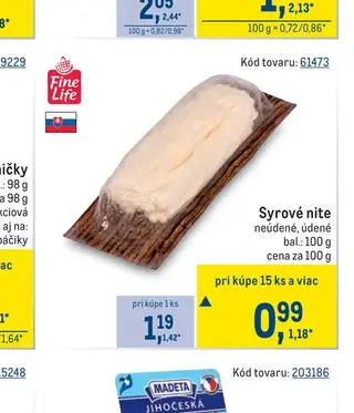 Syrové nite neúdené, údené 100 g