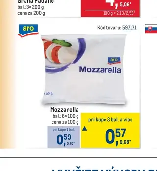 aro Mozzarella 6× 100 g