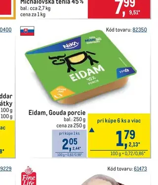 Eidam, Gouda porcie 250 g