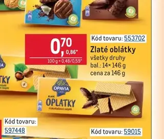 Opavia Zlaté oblátky všetky druhy 14× 146 g