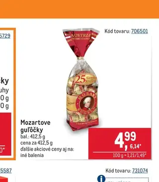 Mozartove guľôčky 412,5 g