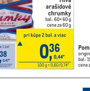 Miva arašidové chrumky 60× 60 g