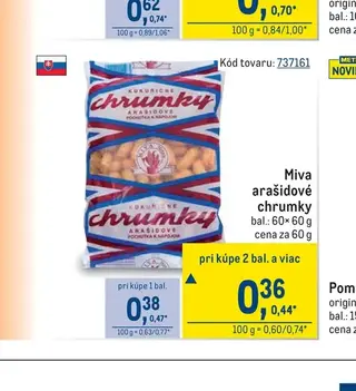 Miva arašidové chrumky 60× 60 g