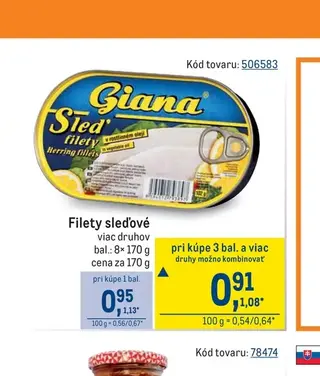 Giana Filety sleďové 8× 170 g