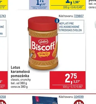 Lotus karamelová pomazánka 380 g
