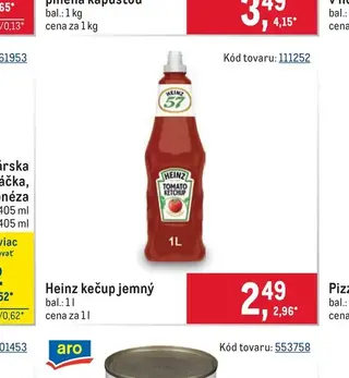 Heinz kečup jemný 1 l