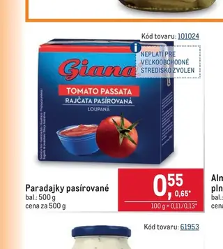 Giana Paradajky pasírované 500 g