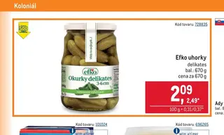 Efko uhorky delikates 670 g