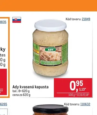Ady kvasená kapusta 8× 620 g