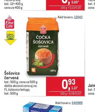 Šošovica červená 500 g