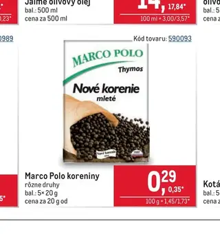 Marco Polo koreniny 5× 20 g