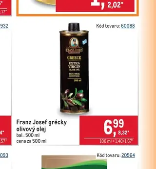 Franz Josef grécky olivový olej 500 ml