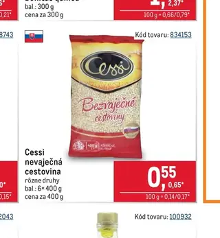 Cessi nevaječná cestovina 6× 400 g