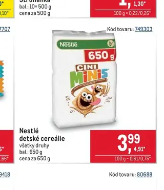 Nestlé detské cereálie 650 g