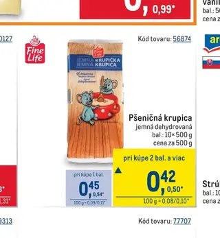Fine Life Pšeničná krupica 10× 500 g