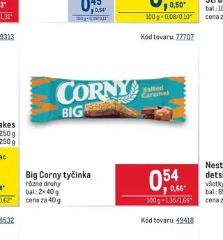 Big Corny tyčinka 2× 40 g
