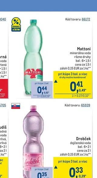 Mattoni minerálna voda 6× 1,5 l