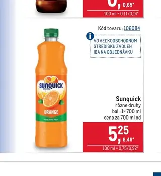 Sunquick rôzne druhy 700 ml