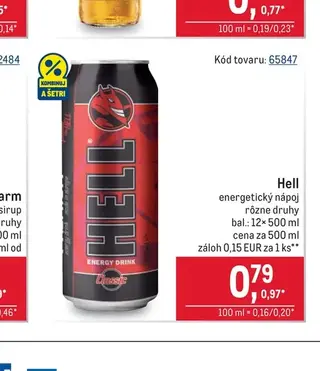 Hell energetický nápoj rôzne druhy 12× 500 ml