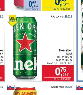 Heineken ležiak 4× 500 ml