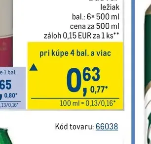 Budvar ležiak 6× 500 ml