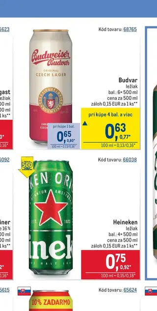 Budvar ležiak 6× 500 ml