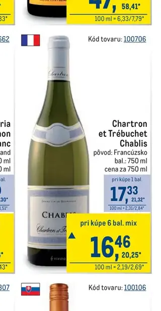 Chartron et Trébuchet Chablis 750 ml