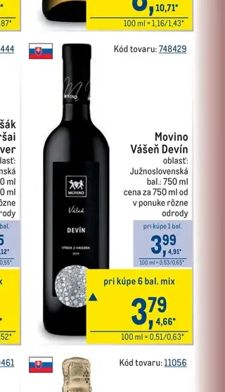 Movino Vášeň Devín 750 ml
