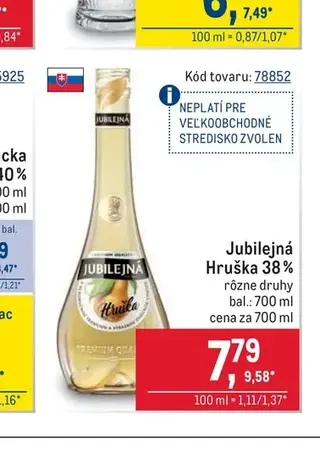 Jubilejná Hruška 38 %