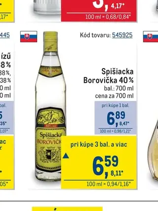 Spišiacka Borovička 40 %