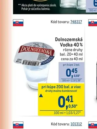 Dolnozemská Vodka 40 %