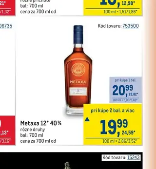Metaxa 12* 40 %