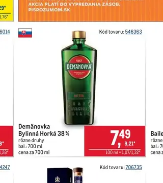 Demänovka Bylinná Horká 38 %